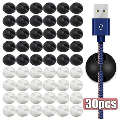 Car Dashboard Data Cable Clip Self-Adhesive USB Line Hub Wire Holder Fixing Clamp Office Desk Wire Organizer Accessories